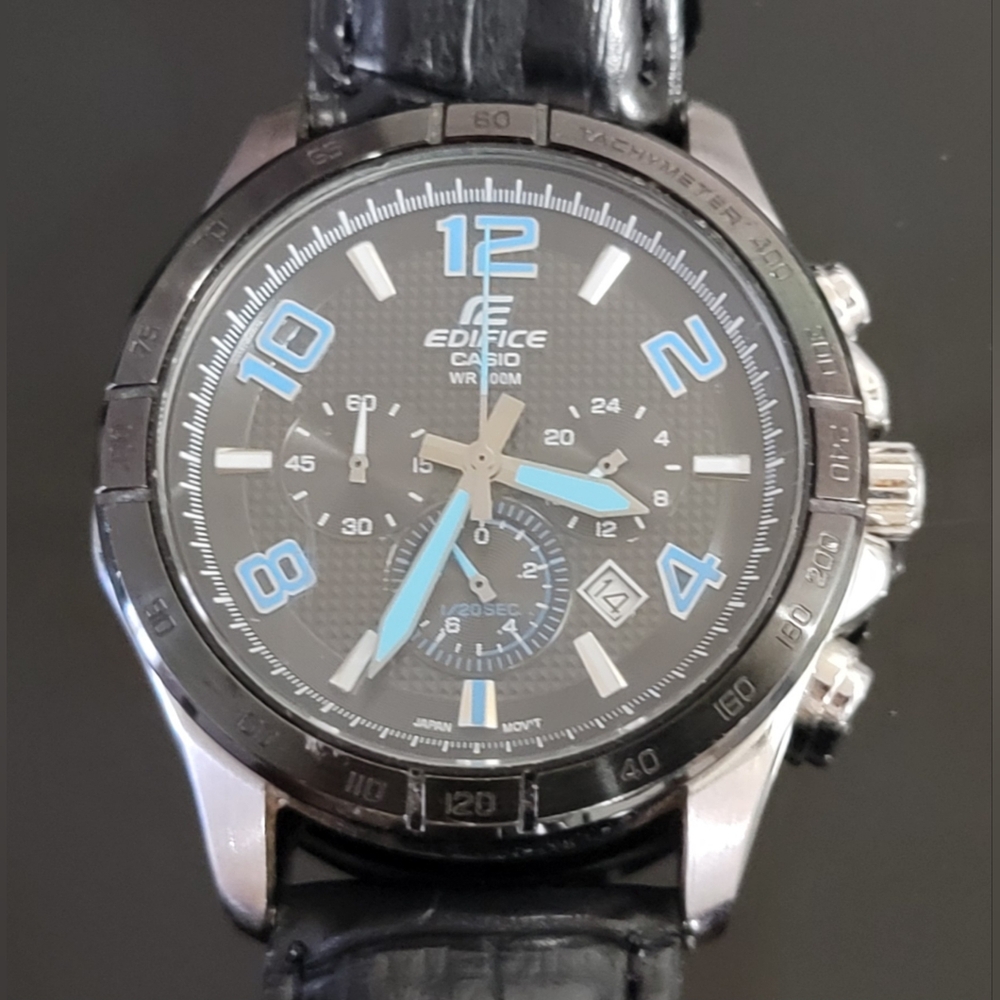Casio Edifice Black and Blue Watch